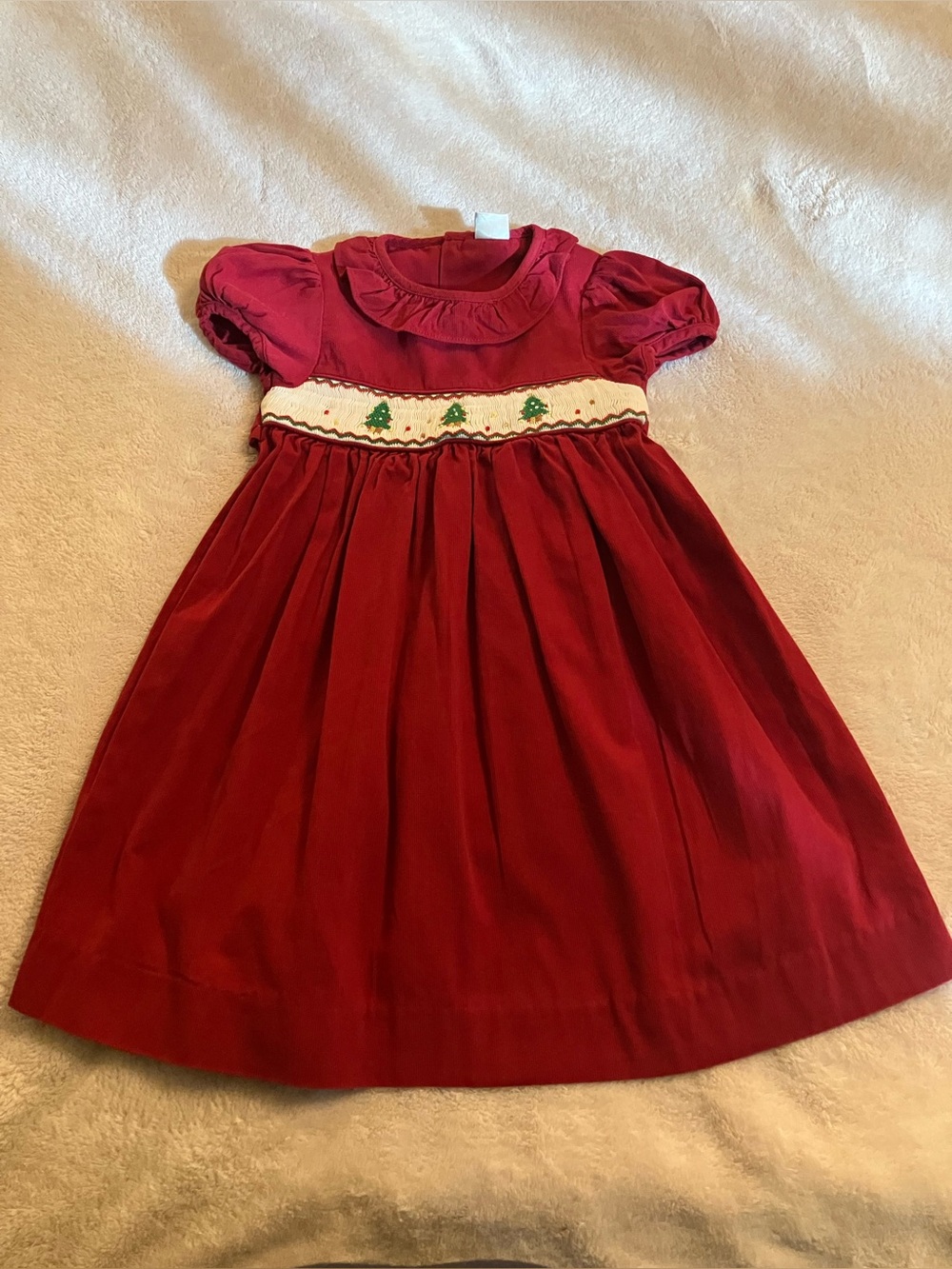 Edgehill Collection Red Smocked Christmas Tree Dress